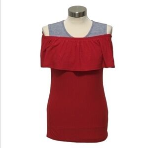 No Boundaries Ruffled Red T-Shirt
